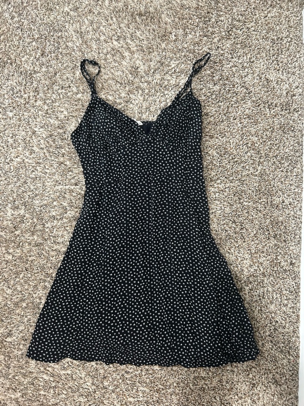 La Hearts Black & White Floral Mini Dress